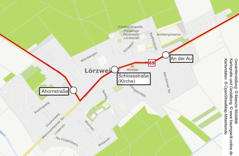Linienplan Ausschnitt Lörzweiler